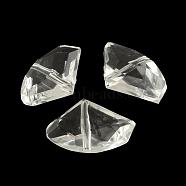 Faceted Fan Transparent Acrylic Beads, for Name Bracelets & Jewelry Making, Clear, 16.5x26.5x9.5mm, Hole: 2mm, about 233pcs/500g(TACR-R127-A01)