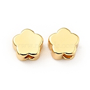 Brass Beads, Cadmium Free & Lead Free, Flower, Real 18K Gold Plated, 5x5x2.5mm, Hole: 1.4mm(KK-G416-30G)