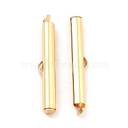 304 Stainless Steel Slide On End Clasp Tubes, Slider End Caps, Real 18K Gold Plated, 30x5.5x4mm, Hole: 3.5x1.5mm, Inner Diameter: 3mm(X-STAS-C044-08D-G)