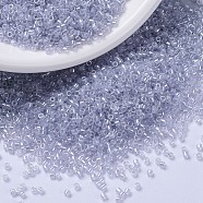 MIYUKI Delica Beads, Cylinder, Japanese Seed Beads, 11/0, (DB1476) Transparent Pale Amethyst Luster, 1.3x1.6mm, Hole: 0.8mm, about 2000pcs/bottle, 10g/bottle(SEED-JP0008-DB1476)