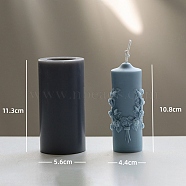 Column with Flower Food Grade DIY Silicone Candle Molds, For Candle Making, Gray, 5.6x11.3cm(PW-WG71437-01)