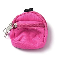 Casual Mini Cloth Doll Backpack, with Zipper, for Girl BJD Accessory Bag, Deep Pink, 88~92x73~76x30~32mm(ZXFQ-WH0001-01A)