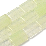 Yellow Watermelon Stone Glass Beads Strands, Rectangle, 18x13x3mm, Hole: 1mm, about 20pcs/strand, 15.75''(40cm)(G-M420-G06-01)