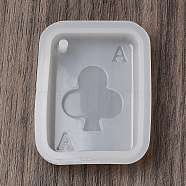 Playing Card Theme DIY Pendant Silicone Molds, Resin Casting Molds, for UV Resin, Epoxy Resin Craft Making, WhiteSmoke, Club, 48x36x10mm, Hole: 2mm(DIY-G109-03D)