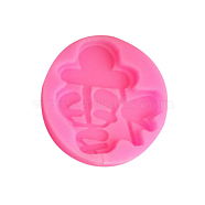 Silicone Molds, Resin Casting Molds, For UV Resin, Epoxy Resin Jewelry Making, Chinese Character Thin, Hot Pink, 56x49x10mm(X-DIY-I014-17)