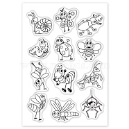 PVC Plastic Stamps, for DIY Scrapbooking, Photo Album Decorative, Cards Making, Stamp Sheets, Insect Pattern, 16x11x0.3cm(DIY-WH0167-56F)
