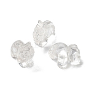 Natural Quartz Crystal Carved Beads, Rock Crystal Tiger, 17x22x9.5mm, Hole: 0.8mm(G-K367-01)