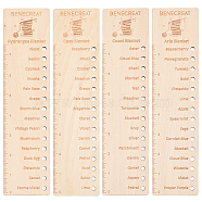 Wood Temperature Blanket Reusable Color Chart, Rectangle, Old Lace, 24x6x0.3cm, Hole: 4.5mm, 4pcs/set(AJEW-WH0007-08)