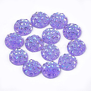 Resin Cabochons, Half Round, Medium Slate Blue, 12x3~3.5mm(CRES-T012-01I)