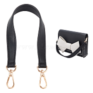 Cowhide Shoulder Bag Straps, with Zinc Alloy Swivel Clasps, for Bag Handle Replacement Accessories, Black, 37.5x2.8x0.3cm(FIND-WH0127-24B)