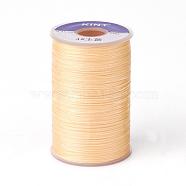 Waxed Polyester Cord, 3-Ply, Bisque, 0.45mm, about 59.05 yards(54m)/roll(YC-E006-0.45mm-A04)