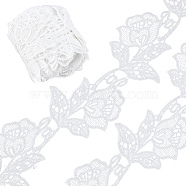 Polyester Lace Trim, for Sewing Craft, Flower, White, 3 inch(75mm)(SRIB-GF0001-21B)
