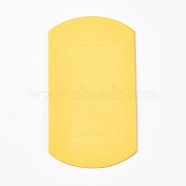 Kraft Paper Wedding Favor Gift Boxes, Pillow, Yellow, 6.5x9x2.5cm(CON-WH0037-A-07)
