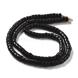 Handmade Lampwork Beads, Column, Black, 8~8.5x4~6mm, Hole: 1.8mm, about 131pcs/strand, 25.79''(65.5cm)(LAMP-Z008-04A)