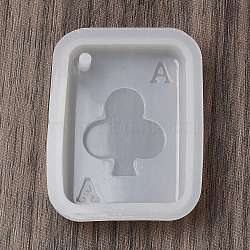 Playing Card Theme DIY Pendant Silicone Molds, Resin Casting Molds, for UV Resin, Epoxy Resin Craft Making, WhiteSmoke, Club, 48x36x10mm, Hole: 2mm(DIY-G109-03D)