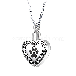 Heart with Word Shape Stainless Steel Pendant Necklaces with Cable Chains, Stainless Steel Color, no size(KI1843-3)