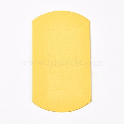 Kraft Paper Wedding Favor Gift Boxes, Pillow, Yellow, 6.5x9x2.5cm(CON-WH0037-A-07)