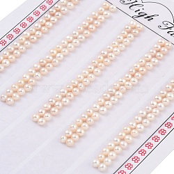 Grade 6A Natural Cultured Freshwater Pearl Beads, Half Drilled, Half Round Beads, White, 2.5~3x2mm, Hole: 1mm(PEAR-N018-6A-2530A)