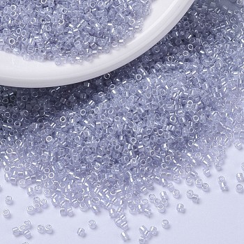 MIYUKI Delica Beads, Cylinder, Japanese Seed Beads, 11/0, (DB1476) Transparent Pale Amethyst Luster, 1.3x1.6mm, Hole: 0.8mm, about 2000pcs/bottle, 10g/bottle