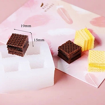 Biscuits DIY Food Grade Silicone Fondant Molds, for Chocolate Candy Making, Cube, 60x50mm, Inner Diameter: 19X15mm