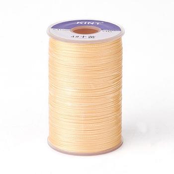 Waxed Polyester Cord, 3-Ply, Bisque, 0.45mm, about 59.05 yards(54m)/roll
