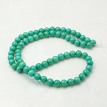 Natural Mashan Jade Round Beads Strands, Dyed, Dark Turquoise, 10mm, Hole: 1mm, about 41pcs/strand, 15.7 inch