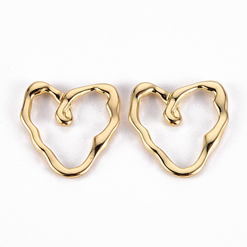 Rack Plating Alloy Linking Rings, Cadmium Free & Lead Free, Heart, Light Gold, 19x18.5x2mm