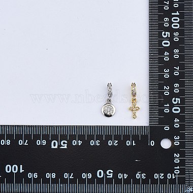 8piezas 4 estilos de colgantes europeos con micropavé de latón y circonita cúbica transparente(ZIRC-SZ0004-30)-8