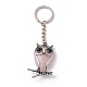 Owl Natural Rose Quartz Pendant Keychain(KEYC-G056-01AS-02)-2