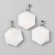 Faceted Natural White Jade Pendants(X-G-F340-03O)-1