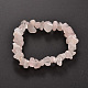 Chips Natural Rose Quartz Beaded Stretch Bracelets(X-BJEW-JB01826-02)-1
