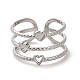 304 anillo de puño abierto de acero inoxidable para mujer(RJEW-Z015-07P)-1