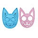 Cat Shape Food Grade DIY Silicone Pendant Molds(SIL-CJC0001-03)-1