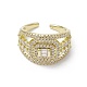 Rack Plating Brass Micro Pave Cubic Zirconia Open Cuff Rings(RJEW-K257-31G)-2