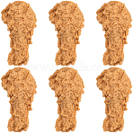 6Pcs Artificial Plastic Fried Chicken Leg Model, Imitation Food, for Display Decorations, Sandy Brown, 82.5x48x35.5mm(DJEW-SC0001-17A)
