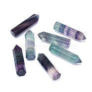 Natural Fluorite Beads, Healing Stones, Reiki Energy Balancing Meditation Therapy Wand, No Hole/Undrilled, Faceted, Bullet, 37~41x10mm(G-F637-13)
