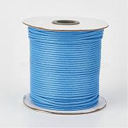 Eco-Friendly Korean Waxed Polyester Cord, Deep Sky Blue, 2mm, about 90yards/roll(80m/roll)(YC-P002-2mm-1133)