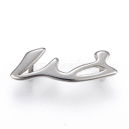 304 Stainless Steel Slide Charms, Stainless Steel Color, 31.5x10.5x6mm, Hole: 3.5x6.5mm(STAS-F169-30P)
