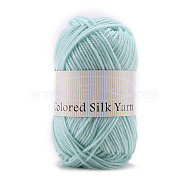 4-Ply Milk Cotton Polyester Yarn for Tufting Gun Rugs, Amigurumi Yarn, Crochet Yarn, for Sweater Hat Socks Baby Blankets, Pale Turquoise, 2mm, about 92.96 Yards(85m)/Skein(PW-WG64137-18)