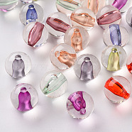 Transparent Acrylic Beads, Round, Mixed Color, 12x11mm, Hole: 2mm(X-TACR-S154-01A)