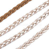 Braided PU Leather Cords, for Bracelet Necklace Jewelry Making, Linen, 5x2mm, about 54.68 yards(50m)/bundle(LC-S018-09)