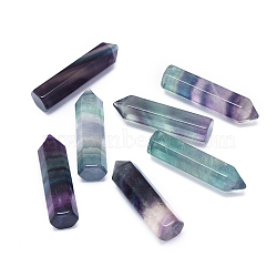 Natural Fluorite Beads, No Hole/Undrilled, Faceted, Bullet, 37~41x10mm(G-F637-13)