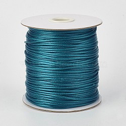 Eco-Friendly Korean Waxed Polyester Cord, Teal, 0.5mm, about 169.51~174.98 Yards(155~160m)/Roll(YC-P002-0.5mm-1110)