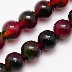 Natural Quartz Beads Strands, Round, Dyed & Heated, DarkRed, 8mm, Hole: 1mm(G-G442-8mm-4)