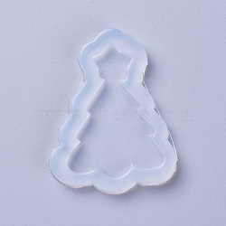 Christmas Food Grade Silicone Molds, Resin Casting Molds, For UV Resin, Epoxy Resin Jewelry Making, Christmas Tree, White, 58x45x7mm, Inner Diameter: 48x35mm(DIY-L026-086)