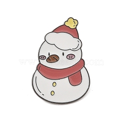 Christmas Theme Zinc Alloy Enamel Pin Brooch for Backpack Clothes, Snowman, 31.5x21mm(JEWB-R003-02EB-05)