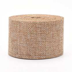 Polyester Imitation Linen Wrapping Ribbon, for Crafts Decoration, BurlyWood, 2 inch(50mm), about 5.47 Yards(5m)/Roll(OCOR-G007-01E)