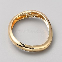 Brass Open Cuff Bangles for Women, Golden, 1/2 inch(1.2cm), Inner Diameter: 2-3/8x1-7/8 inch(6x4.9cm)(BJEW-SZC0008-01B-G)