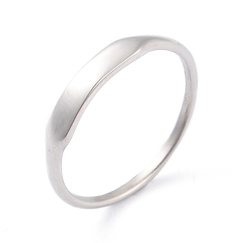 304 Stainless Steel Plain Band Finger Ring for Women, Stainless Steel Color, US Size 8~10(18.1~20.6mm)