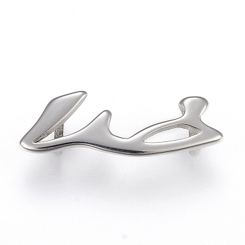 304 Stainless Steel Slide Charms, Stainless Steel Color, 31.5x10.5x6mm, Hole: 3.5x6.5mm
